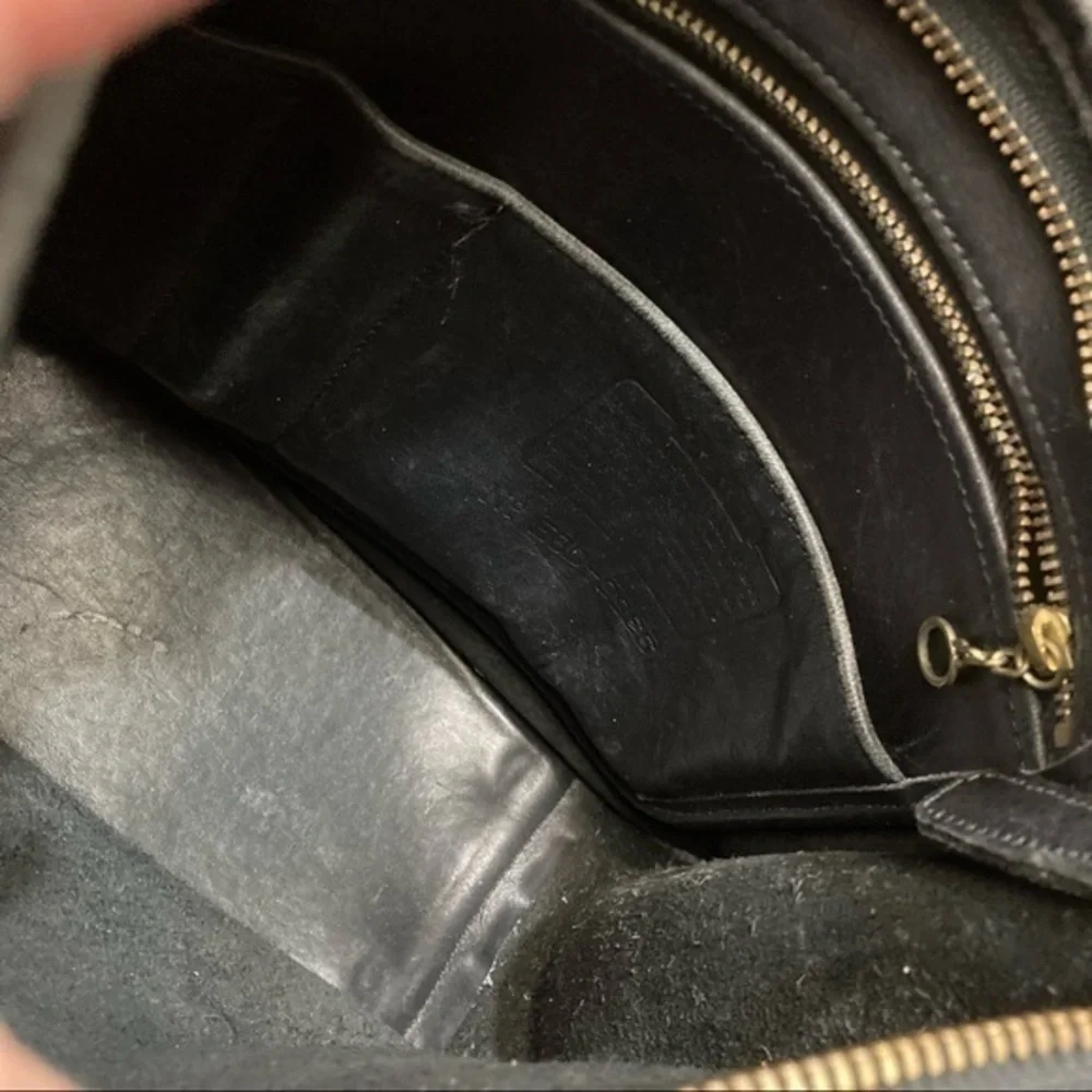 Coach black leather legacy zip bag 9966